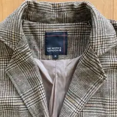 ヒロココシノ ロンドン　ひとつボタンシンプルコート　ブラウン系グレンチェック　w