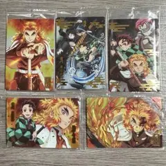 鬼滅の刃 ウエハース3 メタリックプラカード ビジュアルカード 5枚