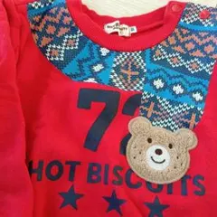 HOT BISCUITS 赤 トレーナー クマ刺繍