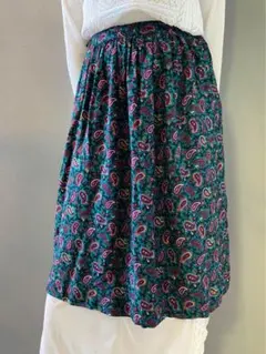 古着 ビンテージ 80s USA レーヨン ペイズリー シック スカート