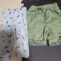 【難あり】100サイズ　スパッツ&半ズボン　2枚組セット