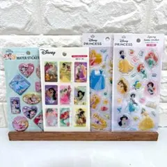 ディズニープリンセス 3Dシール ウォーターシール エポキシラメ 4枚 セリア