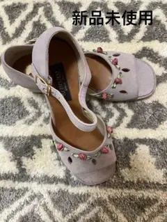 レディース　パープルアンクルストラップサンダル 23cm 日本製