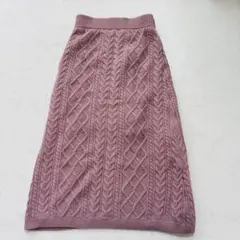MAJESTIC LEGON ニットスカート ケーブル編み M（A871）