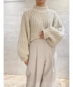 美品　SNIDEL ローゲージショートニットプルオーバー