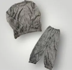 ルームウェア　モコモコ　セットアップ　あったかセーター　部屋着　ブルー　冬