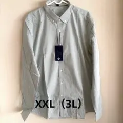 k220 メンズ ストライプ ワイシャツ XXL 3L 大きいサイズ