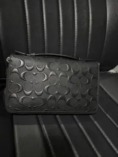 COACH 長財布 ダブルファスナー ブラック