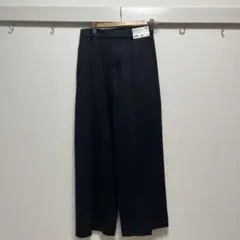 【新品】UNIQLブラッシュドジャージワイドパンツ　Mサイズ　ダークグレー
