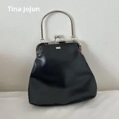 Tina Jojun がま口ハンドバッグ 黒　ブラック