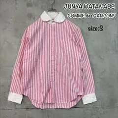 ジュンヤワタナベ コムデギャルソン 丸襟 長袖 ブラウス シャツ ストライプのサムネイル