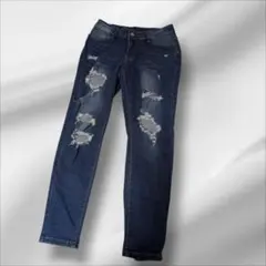 SHEIN ダメージスキニージーンズ デニムパンツ ストレッチ フリーサイズ