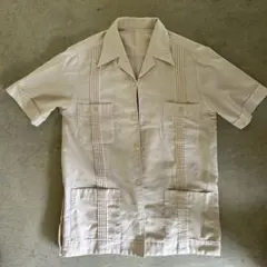 Schott ショット キューバシャツ リネン 半袖シャツ グレージュ XL 麻