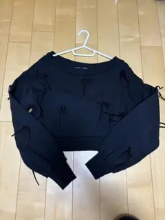 ワンショルダー ナイスクラップ トレーナー 黒