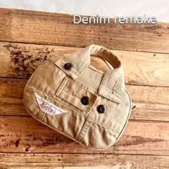 ボストンバッグ ミニ バッグ ハンドメイド デニムリメイク ハンドバッグ ポーチ