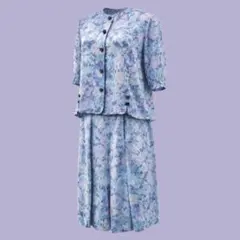 80sヴィンテージ 花柄 セットアップ 半袖 パステル レトロ 古着 レディース