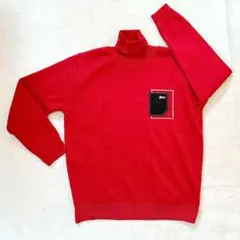 【大きいサイズ 新品】2XL タートルネック 裏起毛 赤 メンズ トレーナー長袖