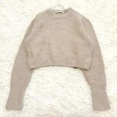n2414 良品✨ザラ 長袖ニット セーター ショート丈 ウール アルパカ 短丈