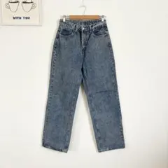 ワイドデニムパンツ　カジュアル　シンプル　万能　通年　美脚効果　デイジー