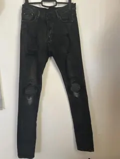 mnml ブラック スキニージーンズ ダメージ加工32値段交渉可