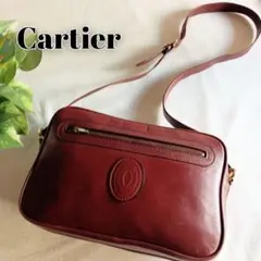 良品 カルティエ マストライン レザー ショルダーバッグ 鞄 レディース メンズ