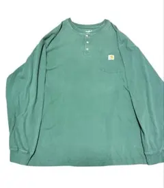 週末限定SALE早い者勝ち❗️カーハート ヘンリーネック 長袖TシャツXLグリーンのサムネイル
