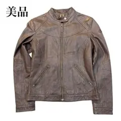 【美品】ティンバーランド　シングルライダース　レザージャケット　ブラウンのサムネイル