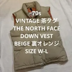 70s VINTAGE THE NORTH FACE 初期 茶タグ 薄茶 W-L