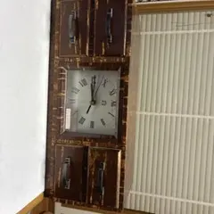 桜皮細工 茶筒　と　　置き時計