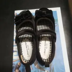 Catherine Cottage 黒 リボン付き フォーマルシューズ 18.0