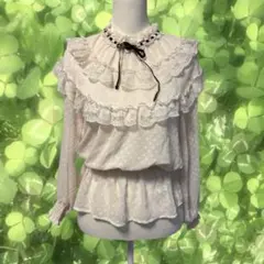 axes femme 森ガール 姫系 胸元リボン レース 長袖ブラウス - メルカリ
