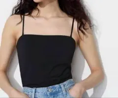 エアリズムコットンブラチューブトップ　ブラック　L