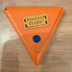 レザーコインケース 三角形 オレンジ