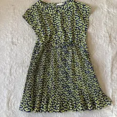 Ray BEAMS花柄 半袖 ひざ丈ワンピース ネイビー