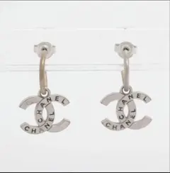 CHANEL ココマーク キラキラ可愛いピアス シルバーカラー　本物保証のサムネイル