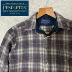 【ペンドルトン】メンズ　オンブレチェックシャツ　７０ｓ　アメリカ製　ベージュ