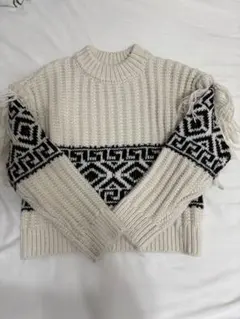 H&M フリンジ　ニット　XS