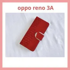 oppo reno 3A 手帳型ケース 赤