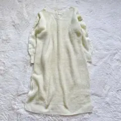 アーヴェヴェスタンダード ニットワンピース ワッフル編み ケーブル袖 体型カバー