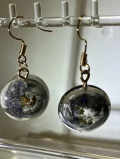 ハンドメイド レジン ピアス 宇宙モチーフ