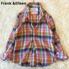 美品　フランクアンドアイリーン　麻　スキッパーシャツ　マドラスチェック　XS