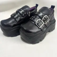 YOSUKE 厚底スニーカー （ブラック）　ダブルストラップ