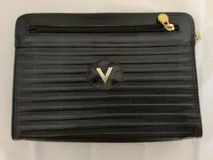 MARIO VALENTINO クラッチバッグ ブラック ロゴ型押し