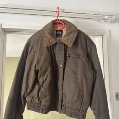ZARA ブラウン コーデュロイ襟ジャケット EUR S