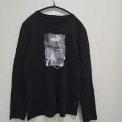 PUMA 長袖ロンT カットソー 150ブラック 黒 長袖Tプリントシャツ