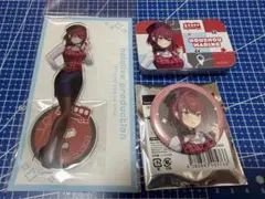 宝鐘マリン バスガイド アクスタ 缶バッジ 缶ケース