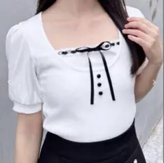 INGNI イング　レイヤード風リブリボントップス