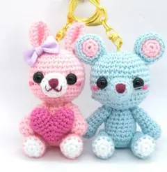 pinkmomo様専用ページ　うさぎ　ネズミ　　　あみぐるみ