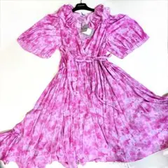 【未使用タグ付き】BALENCIAGA フラワー 総柄 ラッフルラップドレスのサムネイル