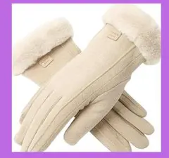 ❤ファー手袋❤レディース タッチパネル対応 手首ファー付 ふわふわ